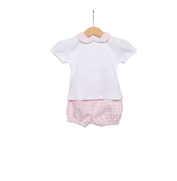 Living Nature Babykledij Set Lucie Shortje Tshirt Vichy Roze Wit 2000×2048