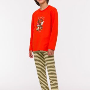 Woody Orange Broek Streep