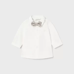 Mayoral Mayoral L S Shirt With Bowtie Natural 2180