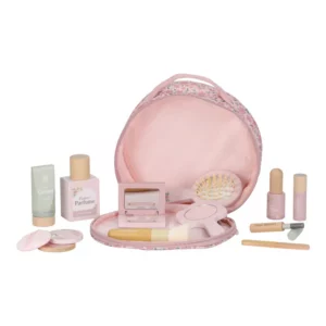 0029953 Houten Make Up Set In Bloementasje