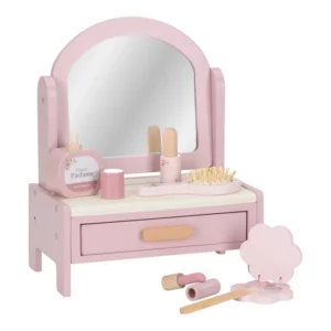 0029962 Houten Kaptafel Met Draaispiegel En Accessoires