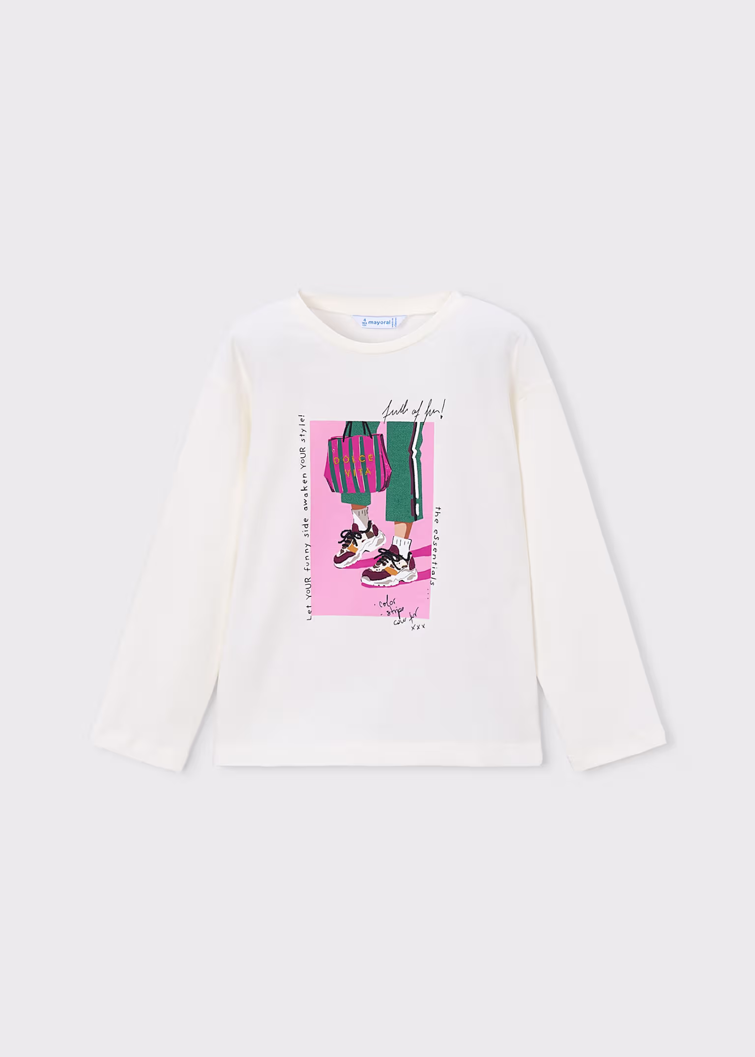Girl Screen Print T Shirt Off White Bottle XL 4